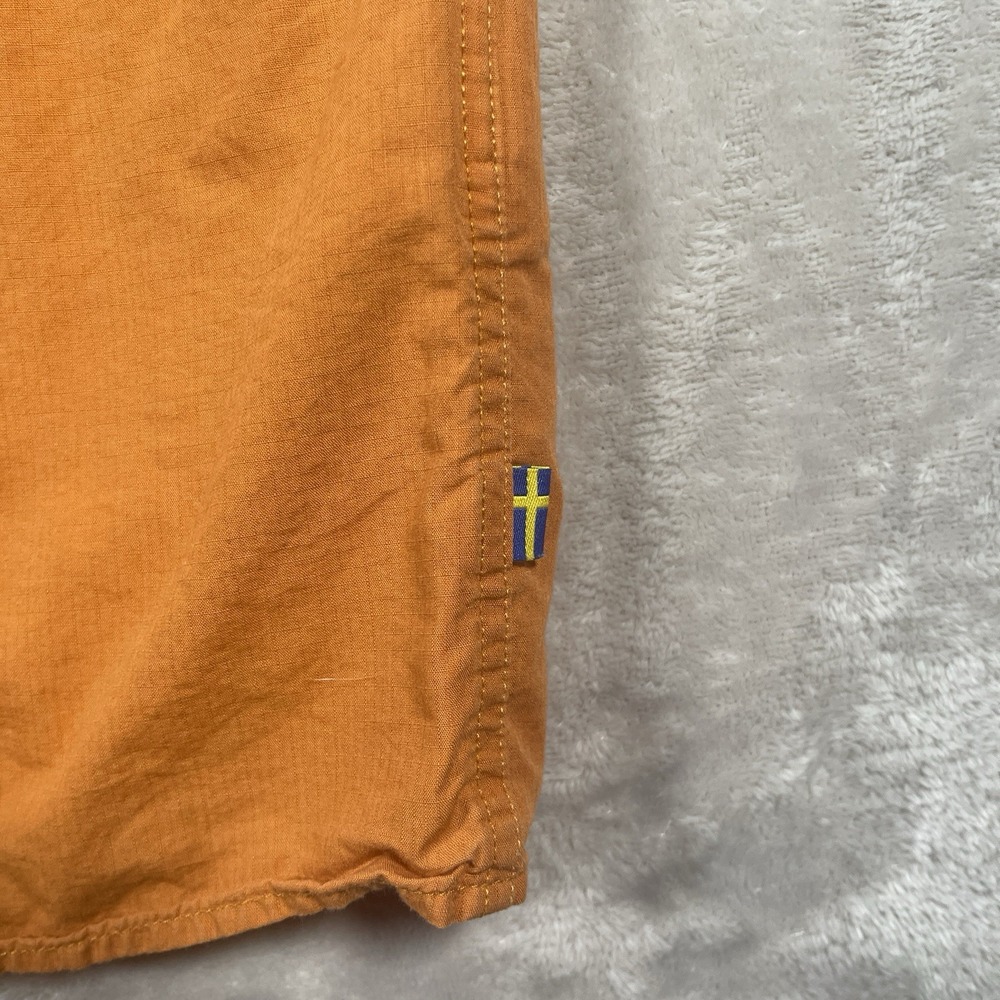 Fjallraven Ovik Lite Button‎ Short Sleeve Comfort Fit Shirt Mens Size M Orange - Picture 5 of 9